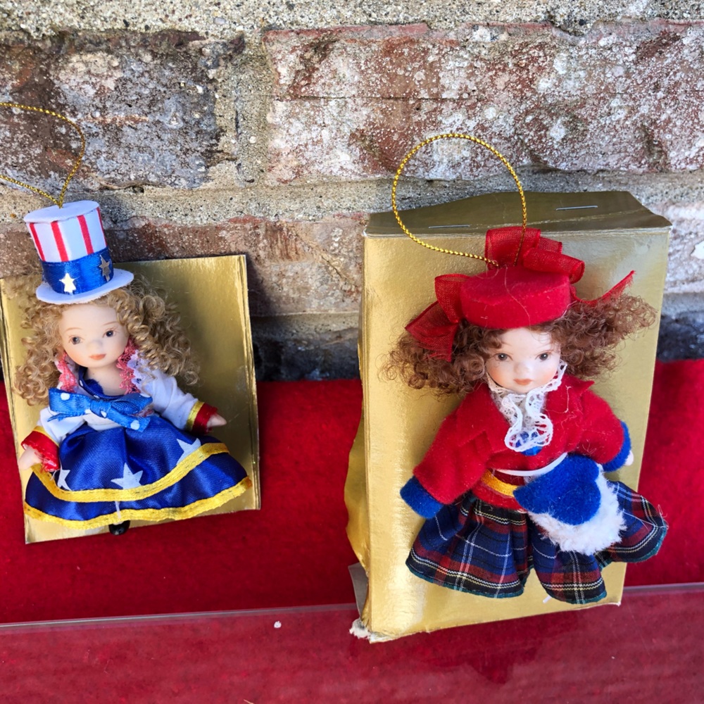 Christmas ornament dolls / new set of 2